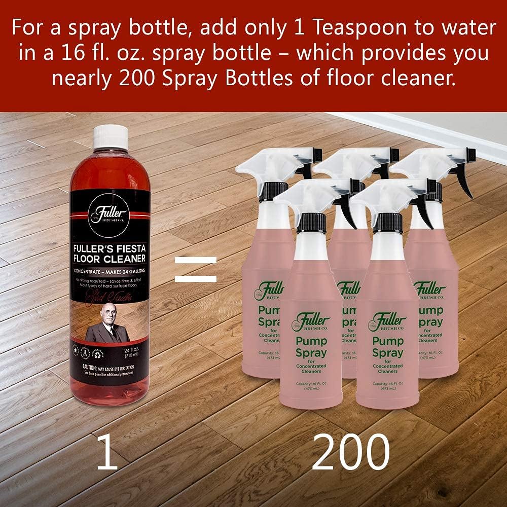 Fuller Brush Fiesta Floor Cleaner Liquid Concentrate - Multi-Surface & Industrial Cleaning For Hardwood, Laminate, Linoleum, Tile & Ceramic Floors, 24 Fl. Oz. Bottle (Pack of 6)