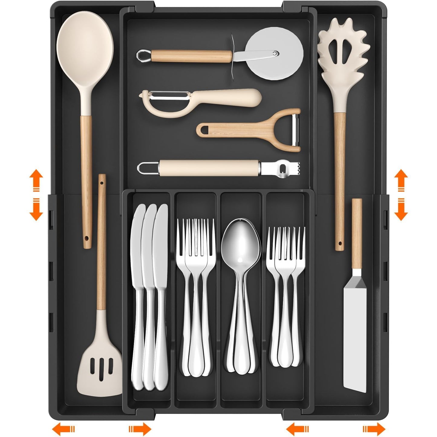Lifewit Expandable Silverware Drawer Organizer, Utensil Tray for Kitchen