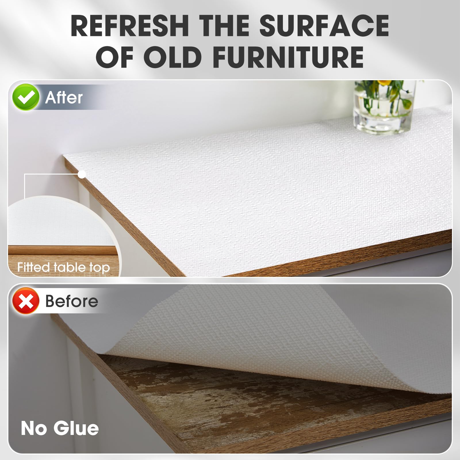 ALIUNI Drawer and Shelf Liner for Kitchen Cabinets, White, 12IN X 10FT