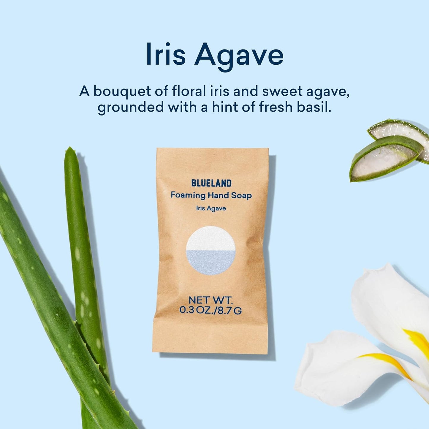 BLUELAND Foaming Hand Soap Refill Tablets, 10-Pack, Iris Agave Scent, Eco Friendly Cleaning Products, 10 x 9 Fl oz