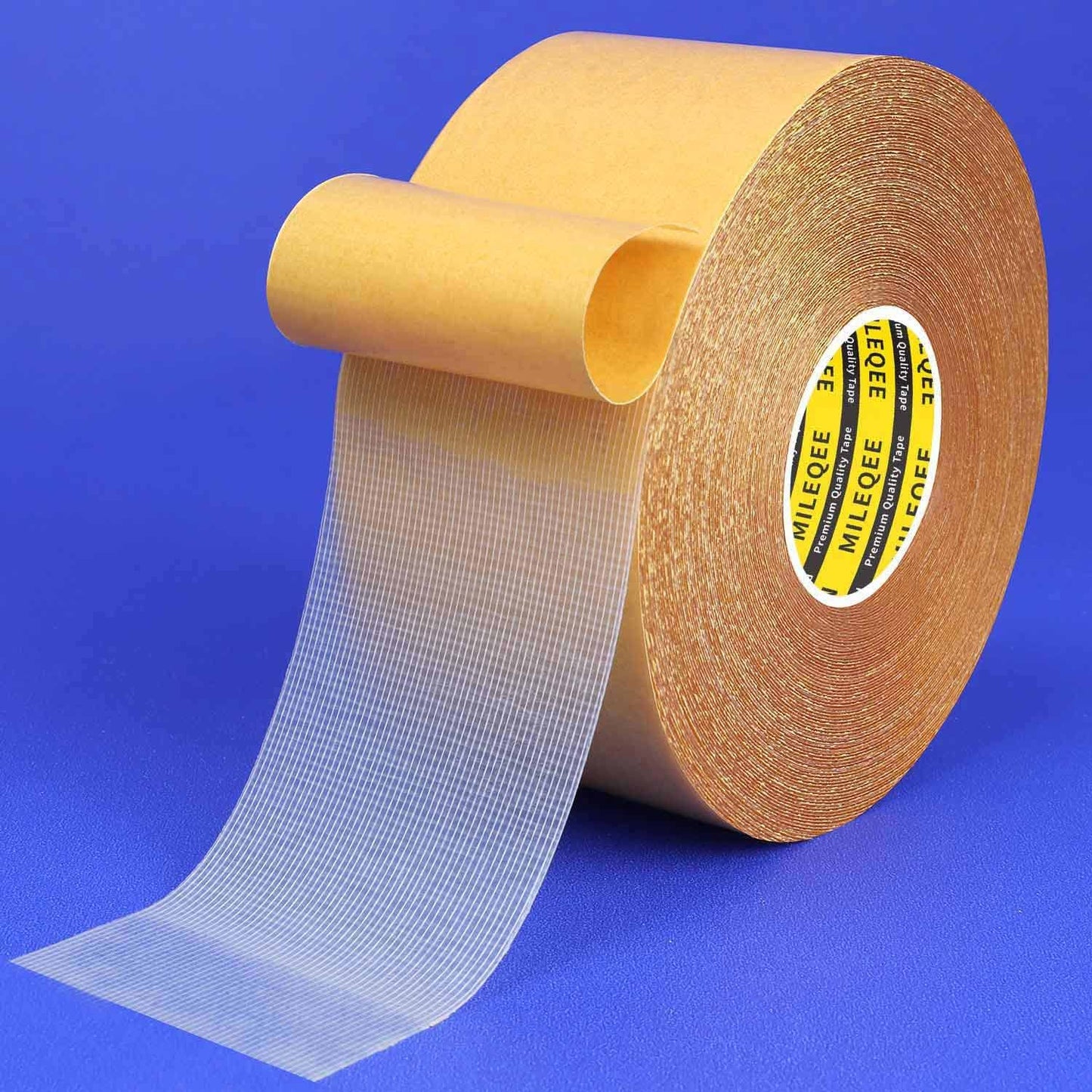 Double Sided Tape Heavy Duty, 2" x 66FT(20m), Universal High Tack Strong Wall Adhesive with Fiberglass Mesh, Super Sticky Resistente Clear Tape, Easy Use Mounting Tape for Home Office School