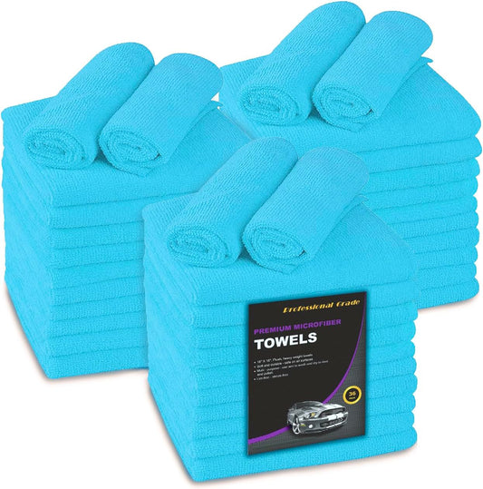 Large Microfiber Cleaning Towels, 36-Pack, Ultra Soft Plush Washcloth Rag, Professional Grade