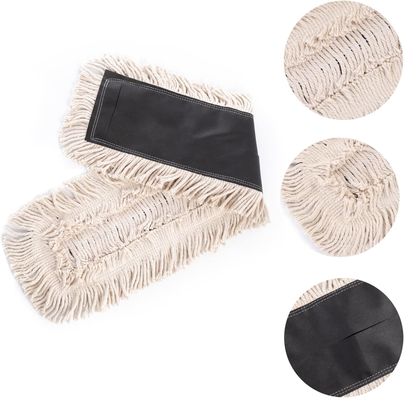 Matthew Cleaning 24'' High Strength Disposable Dust Mop Cotton Cut-end Yarn Mop Replacement Heads for Residential & Commercial Fit Standard Dust Mop Frames, Hardwood, Laminate, Concrete Floors 12Pack