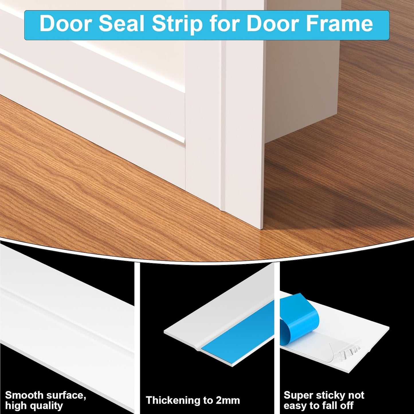 Weather Stripping Door Seal, Silicone Strip for Frame and Gaps Draft Stopper,Glass Shower Door Sweep, White, 20 Feet x 2 Inch