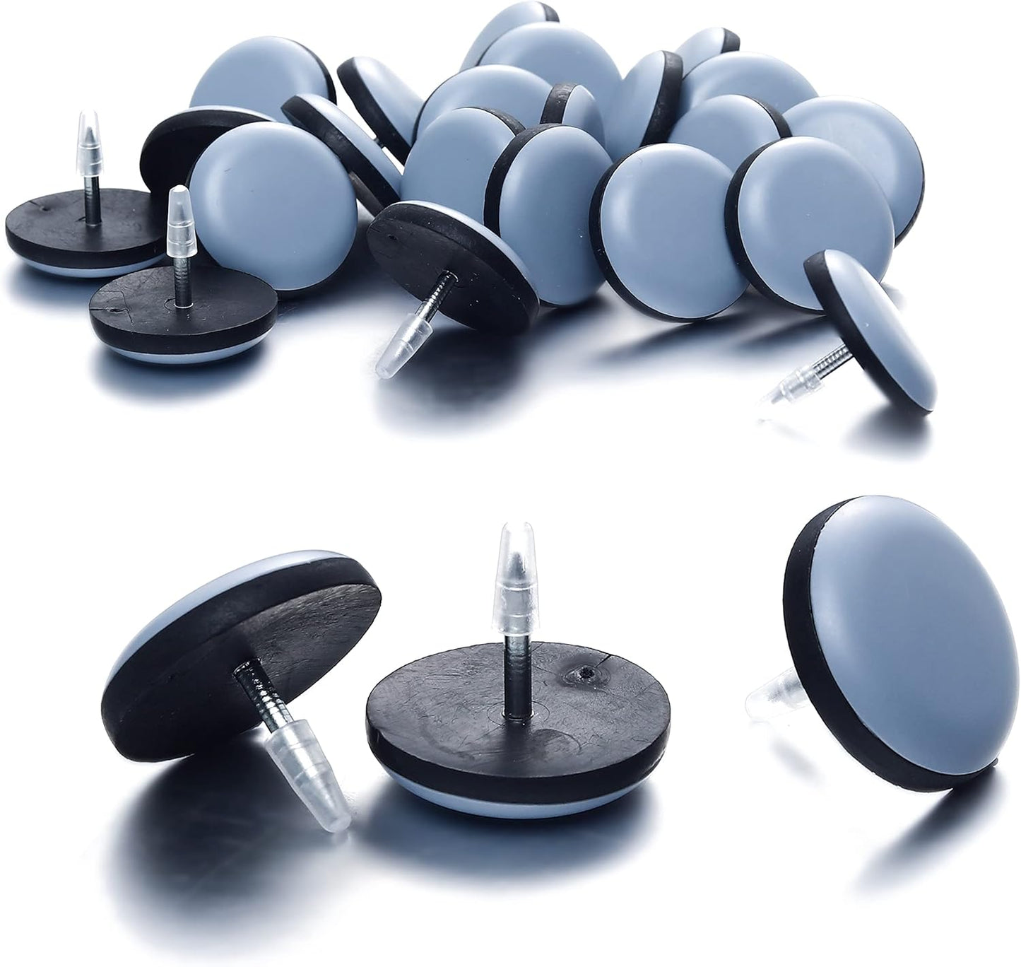 Furniture Sliders-Furnigear (Teflon) Nail in Chair Glides for Carpet - Move Your Furniture Easily & Safely - Best Floor Protector (7/8"-24 Pack, not for Wood Floors)