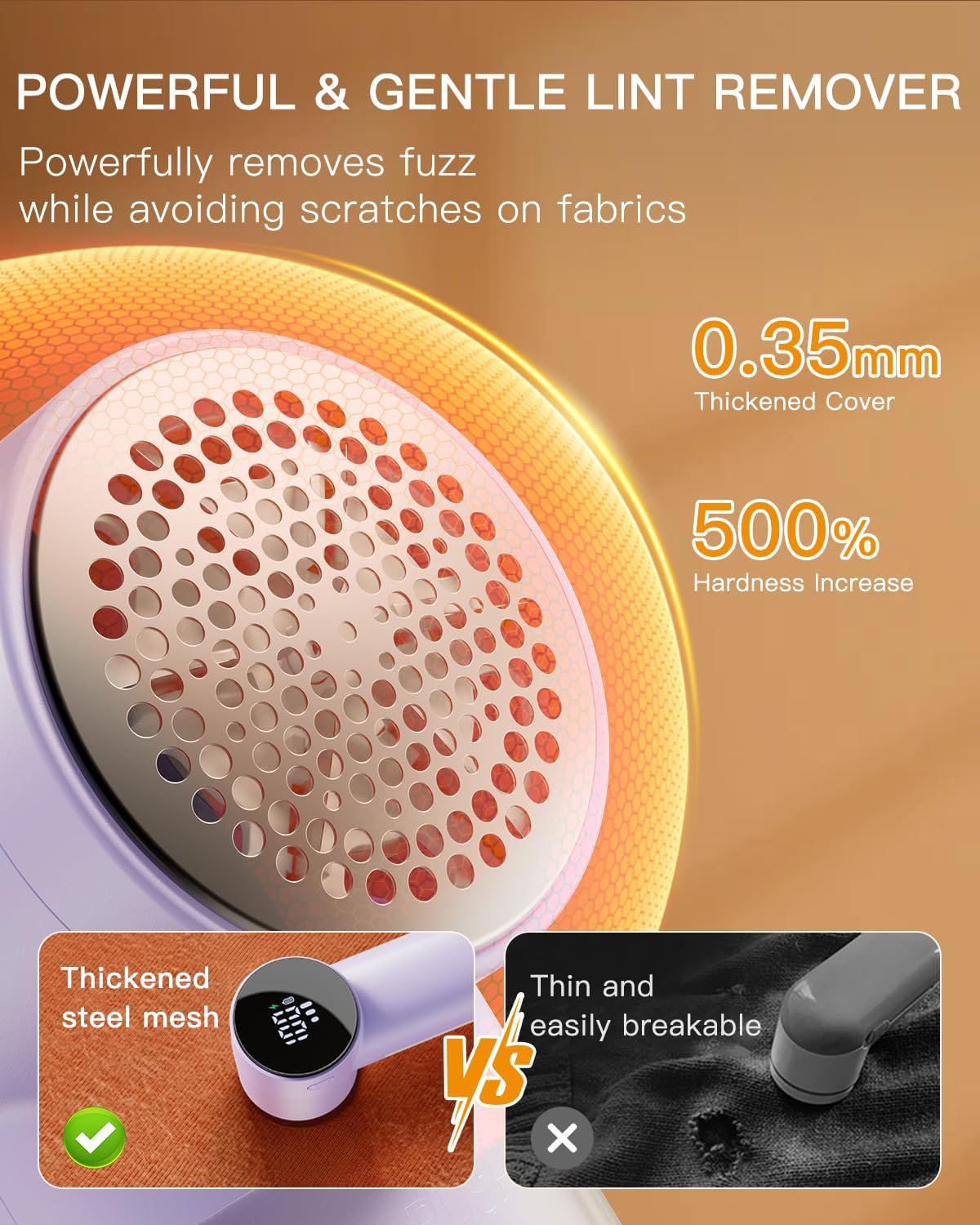 Electric Lint Remover and Fabric Shaver, Rechargeable Clothes Shaver for Sweater Furniture Couch, 3-Speed Pill Remover Defuzzer to Remove Fuzz Pilling from Blanket Jacket