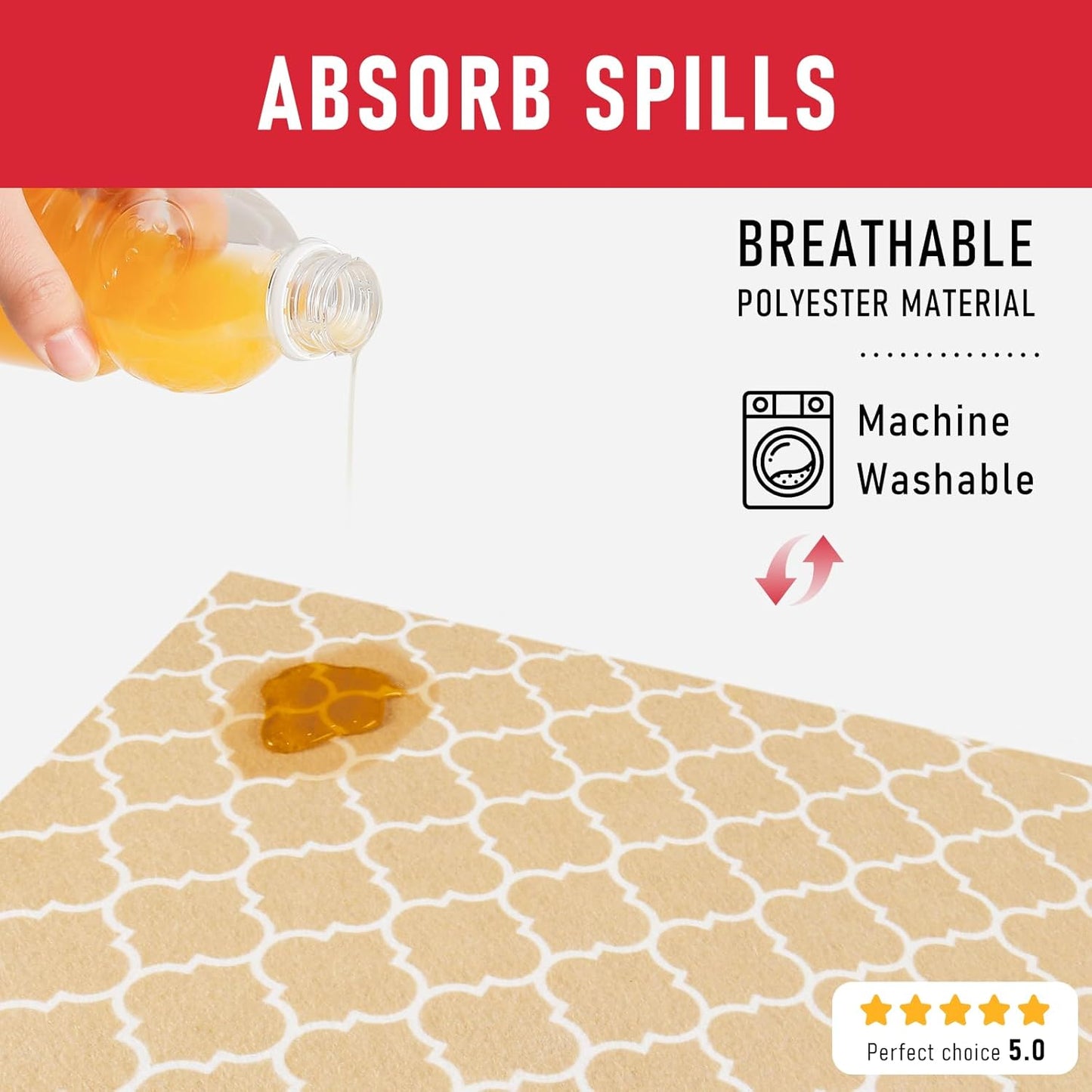 Cooyes 2 in 1 Refrigerator Liners, 6 Pack, 12“ × 24”， Fridge Drawer & Shelf Liners for Kitchen Cabinets Non-Adhesive, Breathable Cloth Material, BPAfree, Keep Produce Fresh Longer