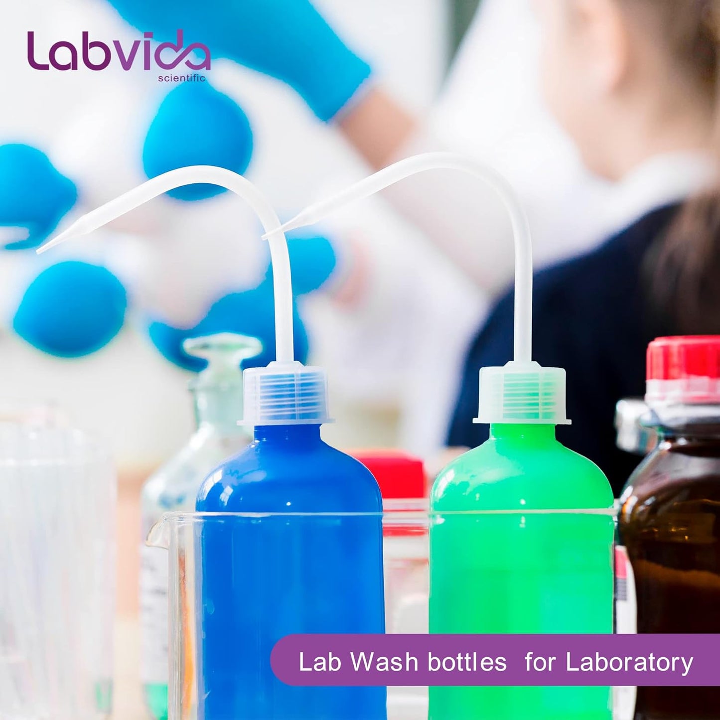 New Releasedd Thick Wall 500ml/17OZ Squeeze Bottle Set 2pcs - Versatile Durable Plastic Wash Bottles for Lab Use and Plant Watering