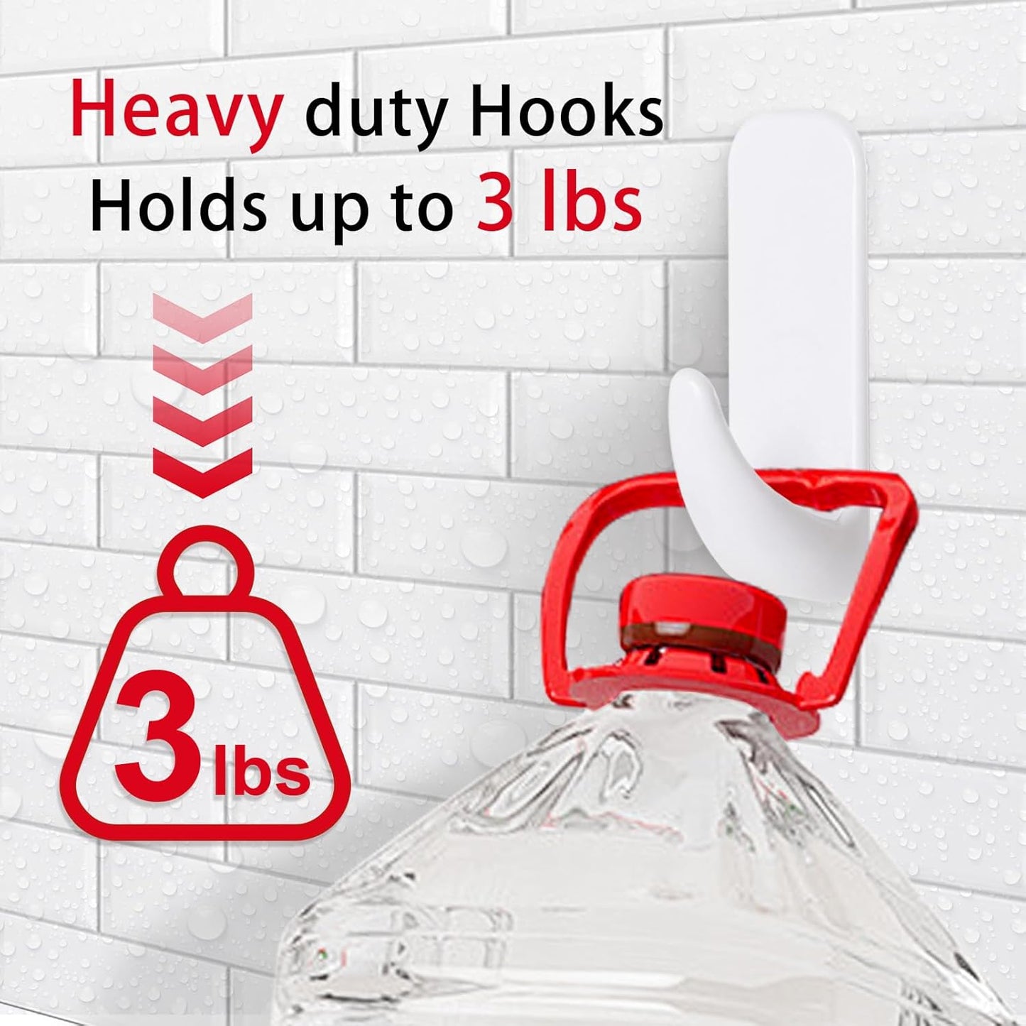 Wall Hooks for Hanging Heavy Duty, Medium 22 Self Adhesive Wall with 26 Strips no Damage, Sticky for Key, Shower,Towel, Coat, Door, Hat