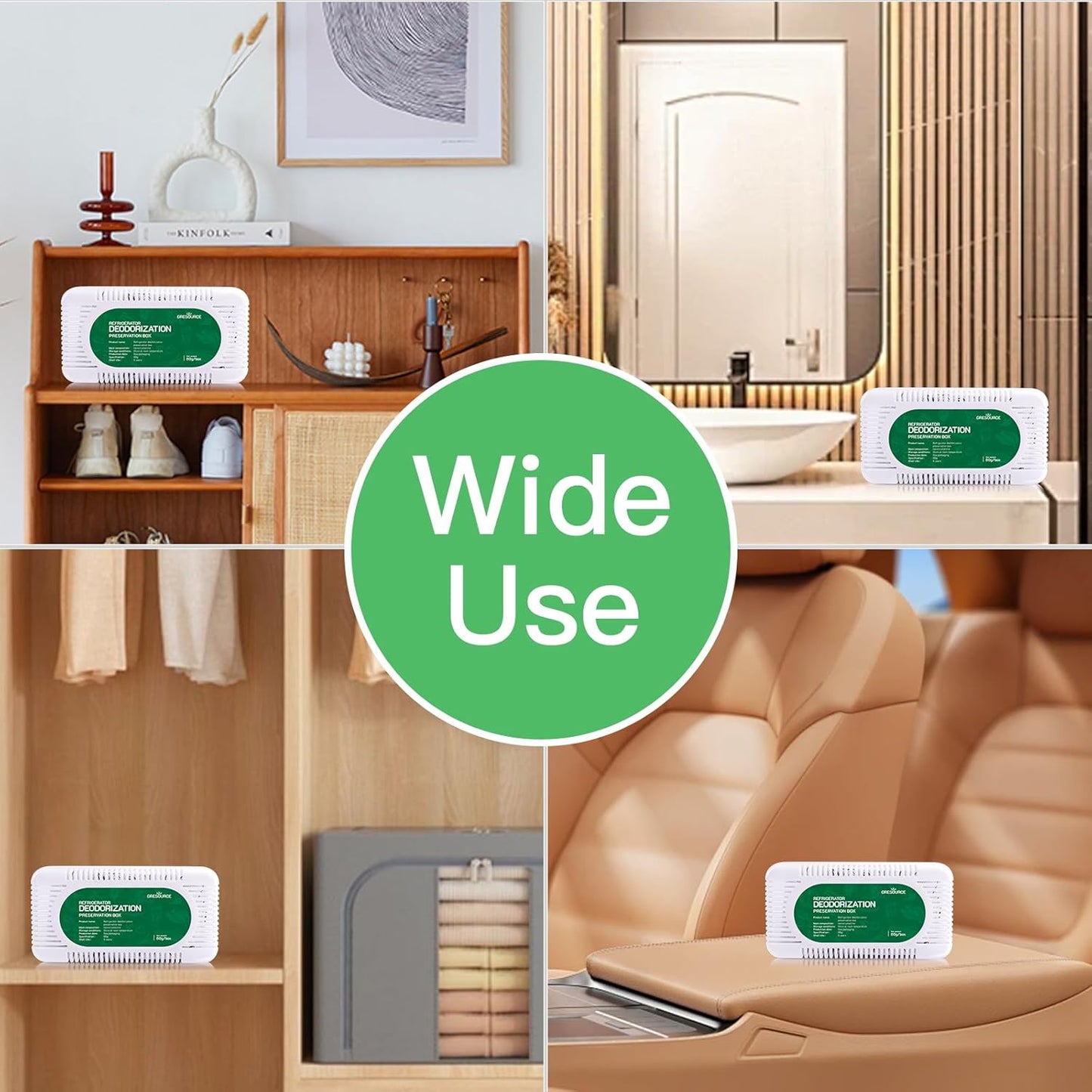 8 Pack Fridge Deodorizer, Refrigerator and Freezer Deodorizer Odor Eliminator Reusable, Unscented Activated Carbon Odor Absorber and Moisture for Freezers, Coolers, Closet and Trash Can