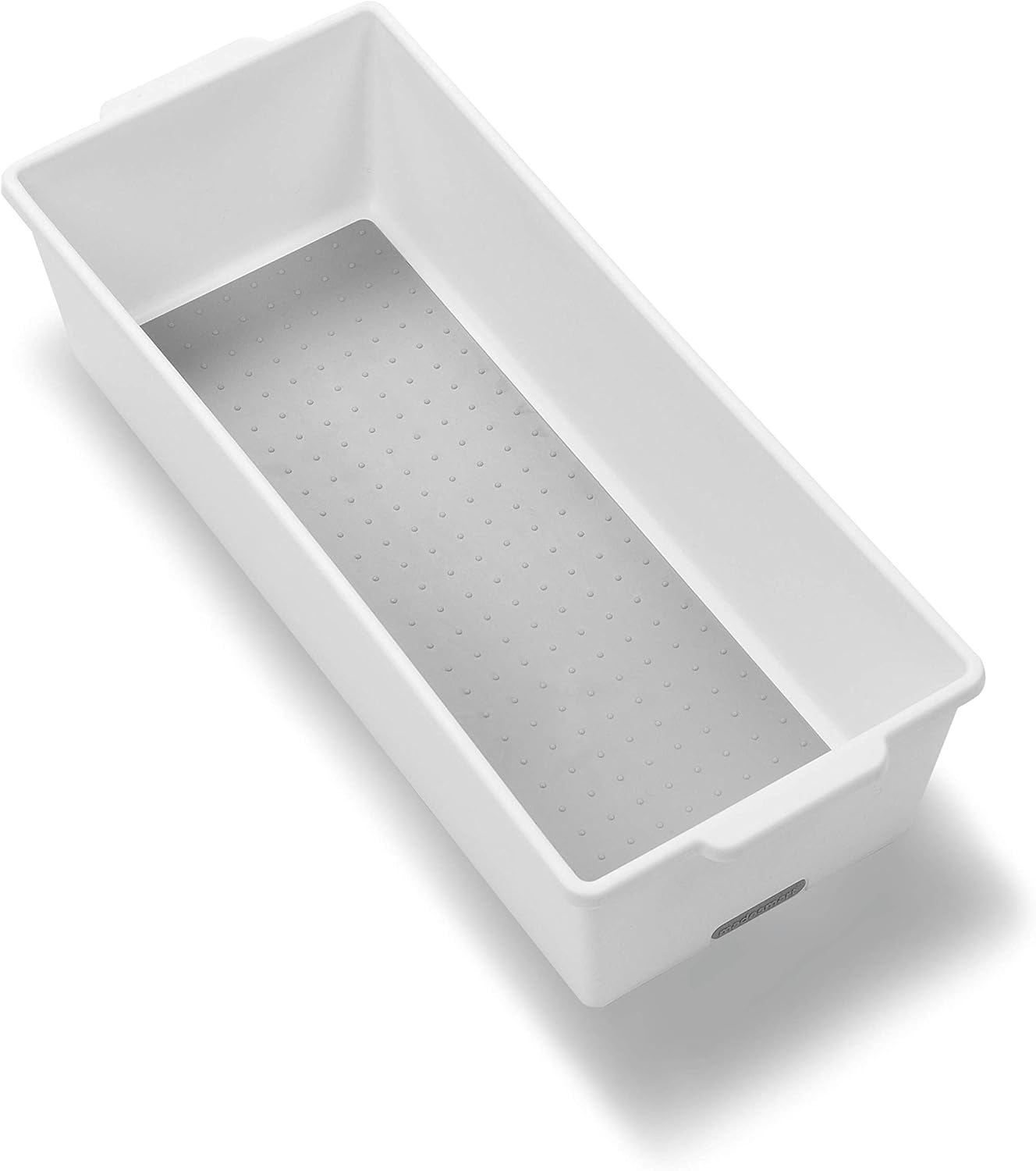 Madesmart Plastic Multipurpose Storage Organizer Deep Bin with Handles, Portable Under Sink and Cabinet Storage Bin, Large, White