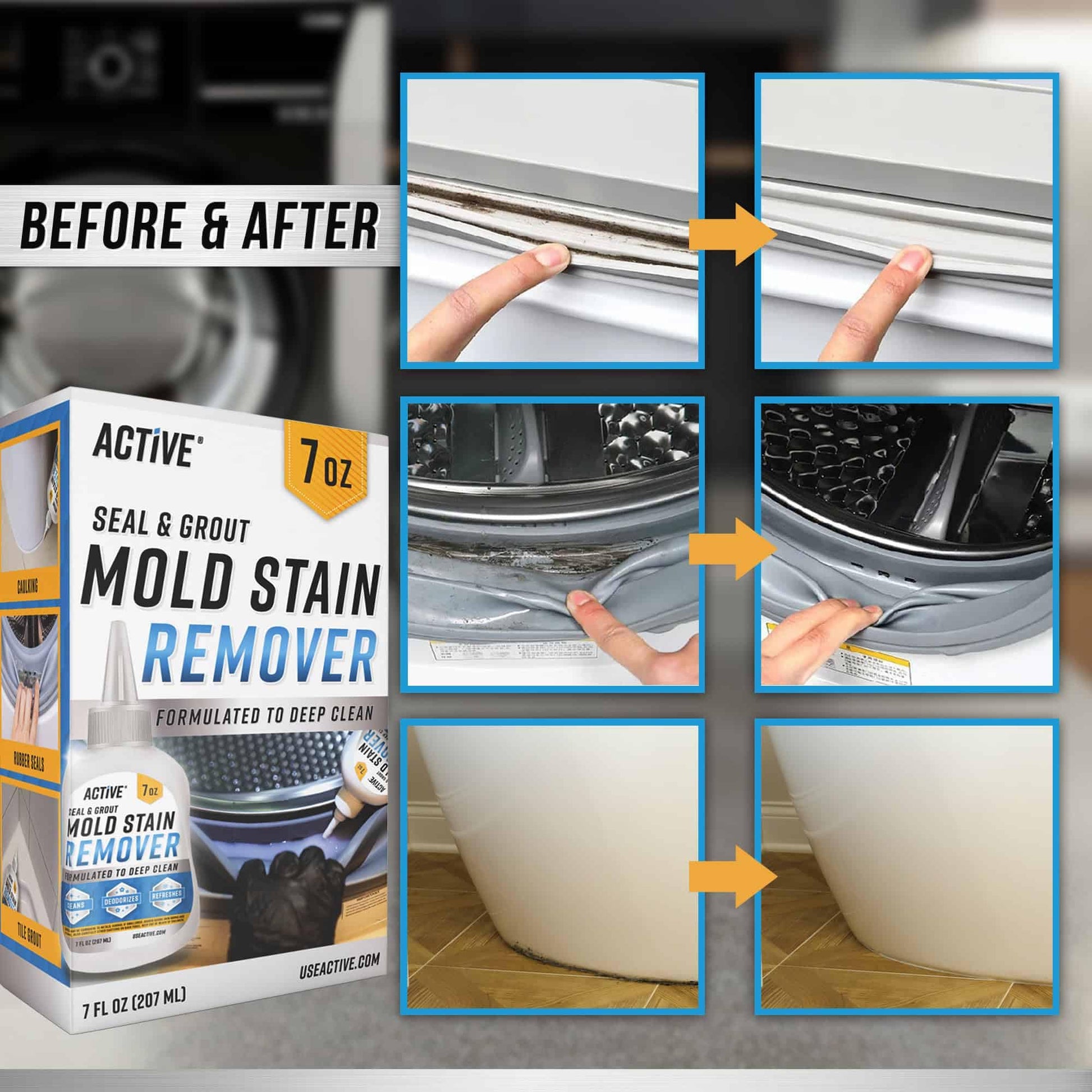 ACTIVE Mold Stain Remover Gel Cleaner Heavy Duty Stain Cleaner for Front Loader Washing Machine