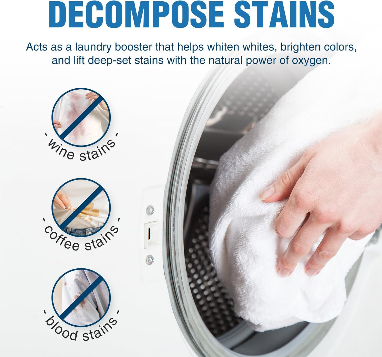 Sodium Percarbonate 10 lbs – Oxygen Bleach Powder & Laundry Booster – Multi-Purpose Cleaner for Stain Removal, Whitening, Deodorizing – Chlorine-Free