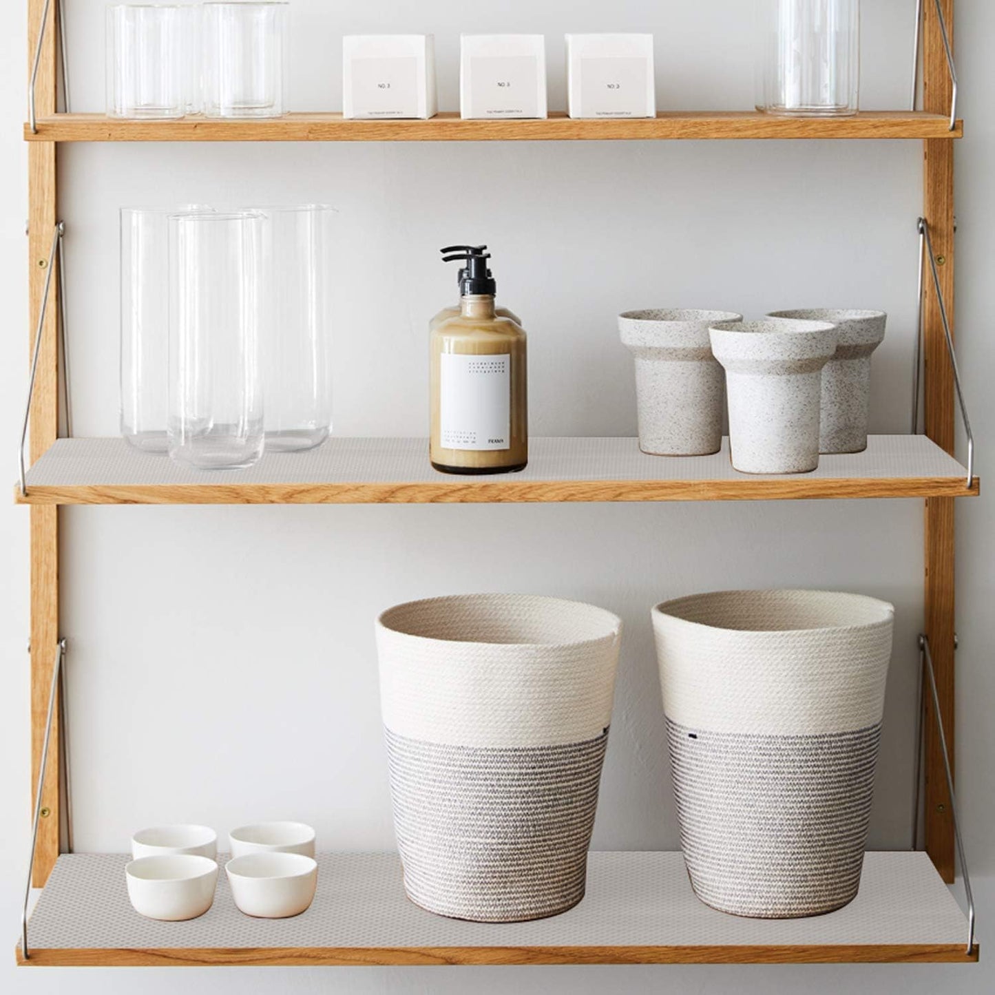 Kitchen Shelf Liner Drawer Liners, Non-Adhesive Refrigerator Liners Waterproof Fridge Mats with Strong Durable Kitchen Cabinets Mat for Drawers, Shelves, Pantry