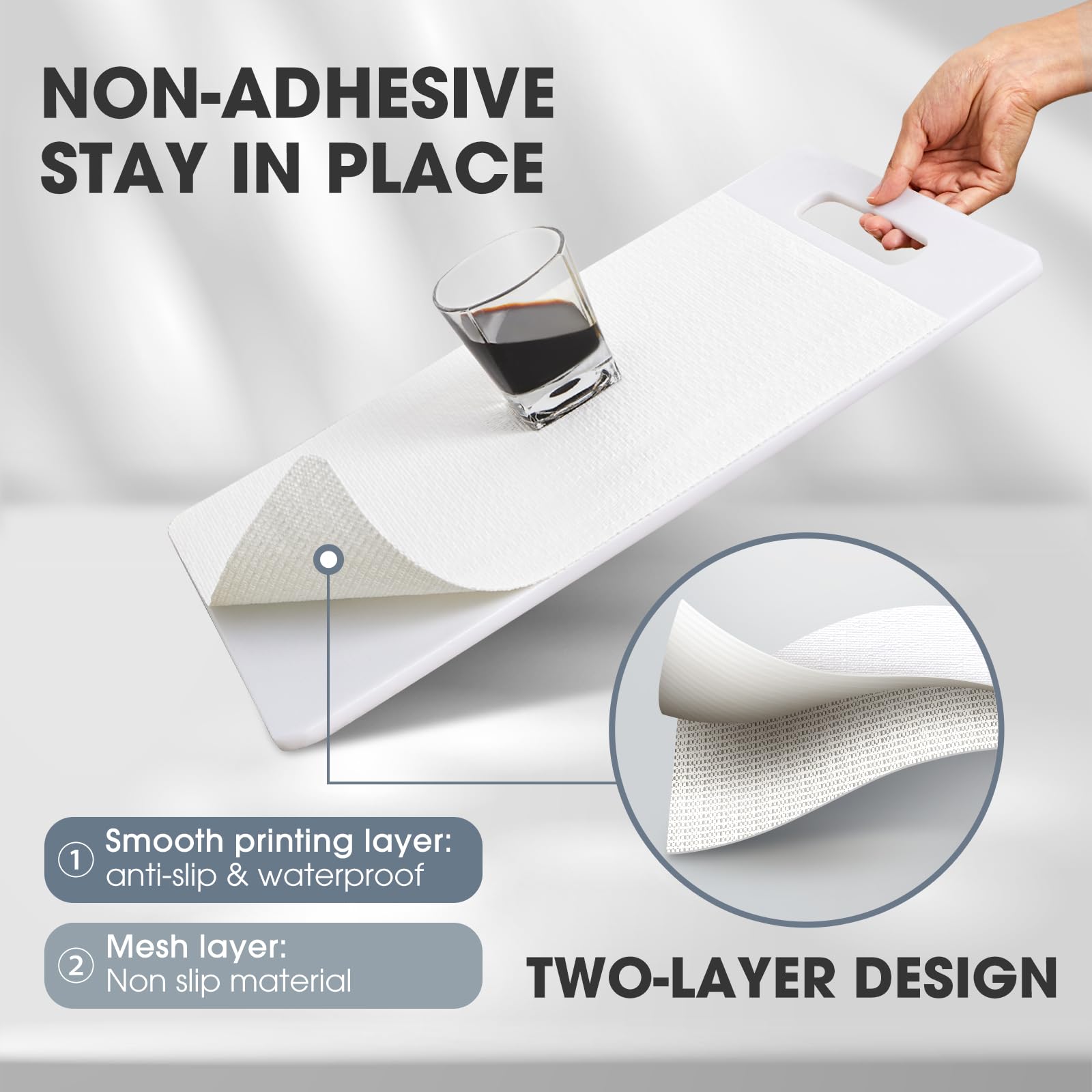 ALIUNI Drawer and Shelf Liner for Kitchen Cabinets, White, 12IN X 10FT