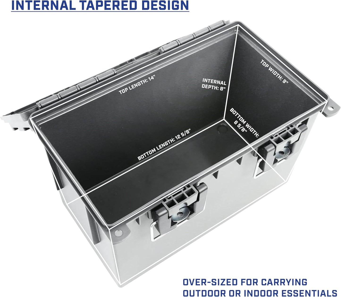 Sheffield 12766 XL Storage Bins With Lids, 4-Pack Stackable Storage Bins, Made in USA, Lockable and Water-Resistant Containers with Lids, Plastic Containers for Home, Classroom, and Dorm