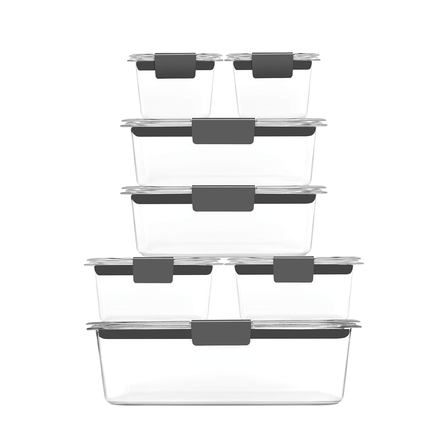 Rubbermaid Brilliance Food Storage Containers, 14 Piece Plastic Containers with Lids, BPA-Free