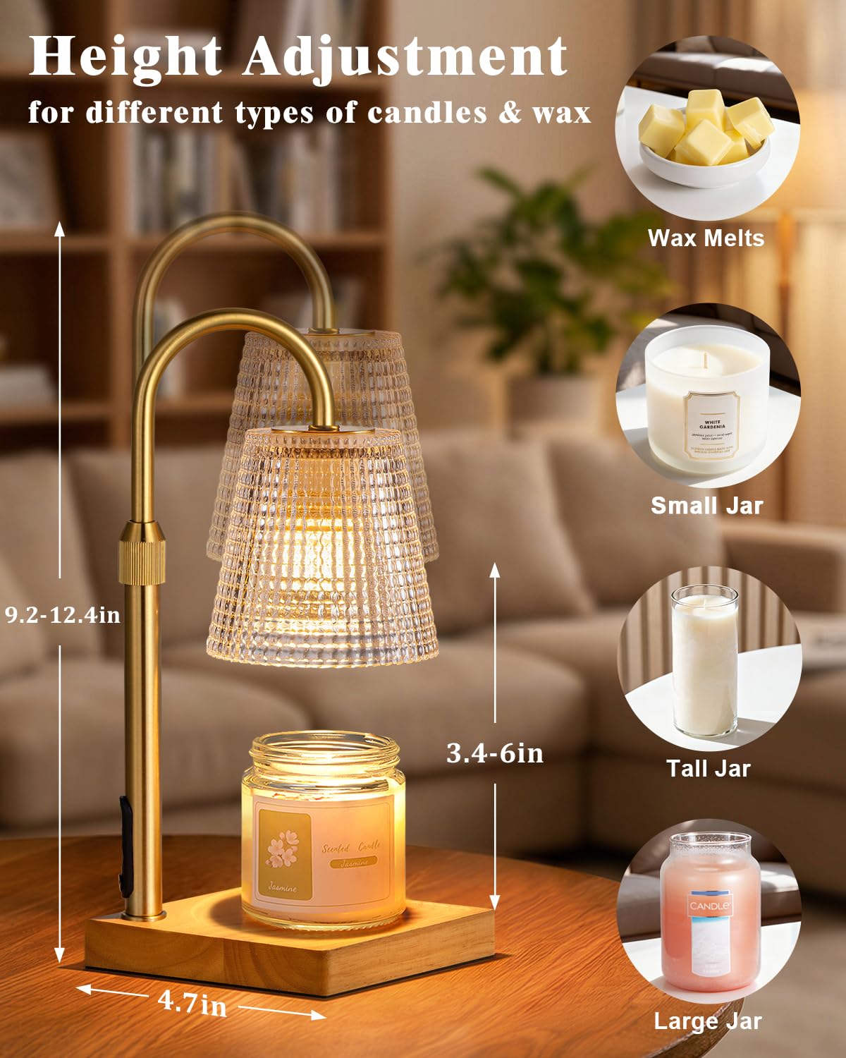 Hong-in Candle Warmer Lamp with Timer, House Warming Gifts New Home Decor