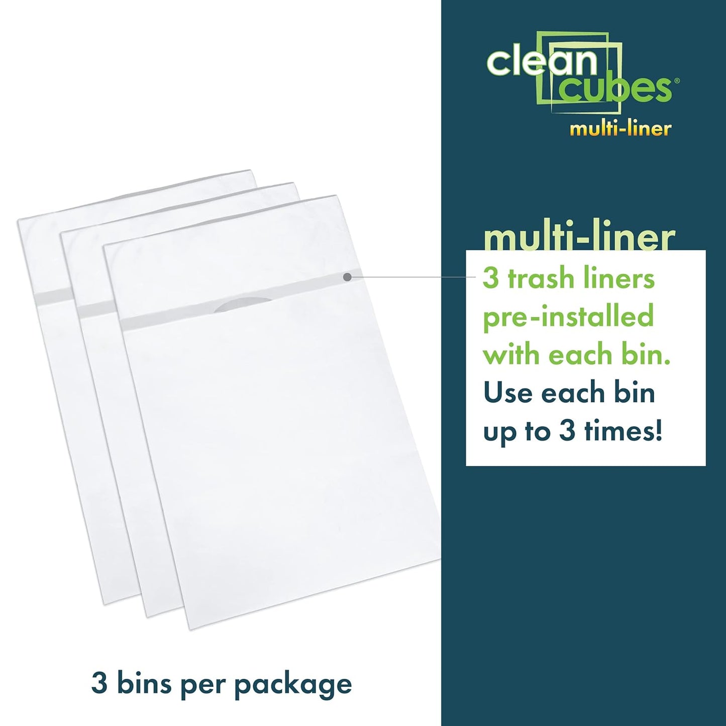 30 Gallon Disposable Pop-Up Trash Cans (3-Pack, Multi-Liner) with Fitted Bags – Foldable Garbage & Recycling Bins for Parties, Events & Kitchen (White 30" H x 14" W x 17" D)