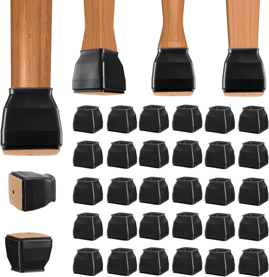 BALEINE 32 Pack Silicone Chair Leg Floor Protectors, Stool Leg Protectors Cap, Non-Slip Chair Leg