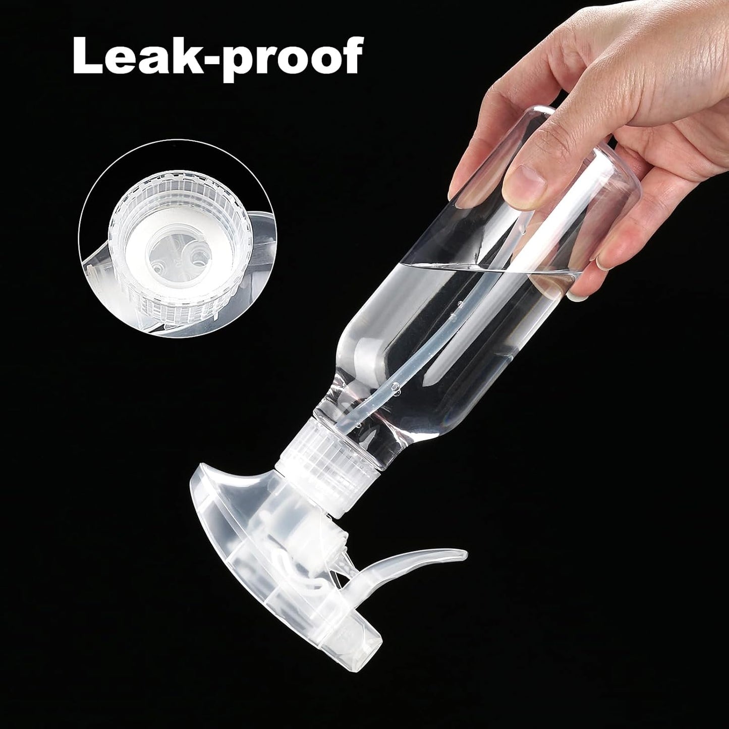 Cosywell Plastic Spray Bottles 8.8oz/260ml 4 Pack Empty Spray Bottle for Cleaning Mist/Stream Heavy Duty Water Spraying Bottle for Cooking Solutions Essential Oils Hair Care(Clear)