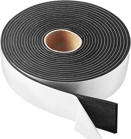 High Density Foam Tape,2 Inch Wide x 1/8 Inch Thick Door Insulation Tape,Adhesive Weather Stripping