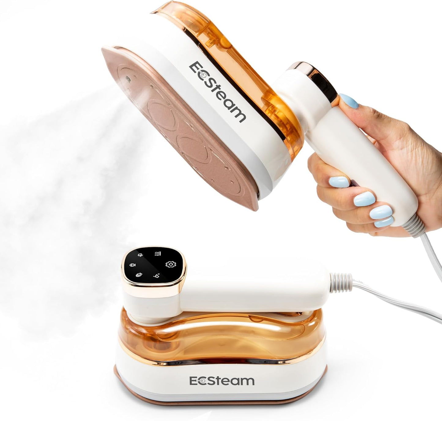 Garment Steamer for Clothes, 2-in-1 Portable Handheld Wrinkle Remover & Steam Iron, 1200W Fast Heat-Up, Compact Travel-Friendly Design, 180ml Tank, Ceramic Soleplate, Rotating Handle