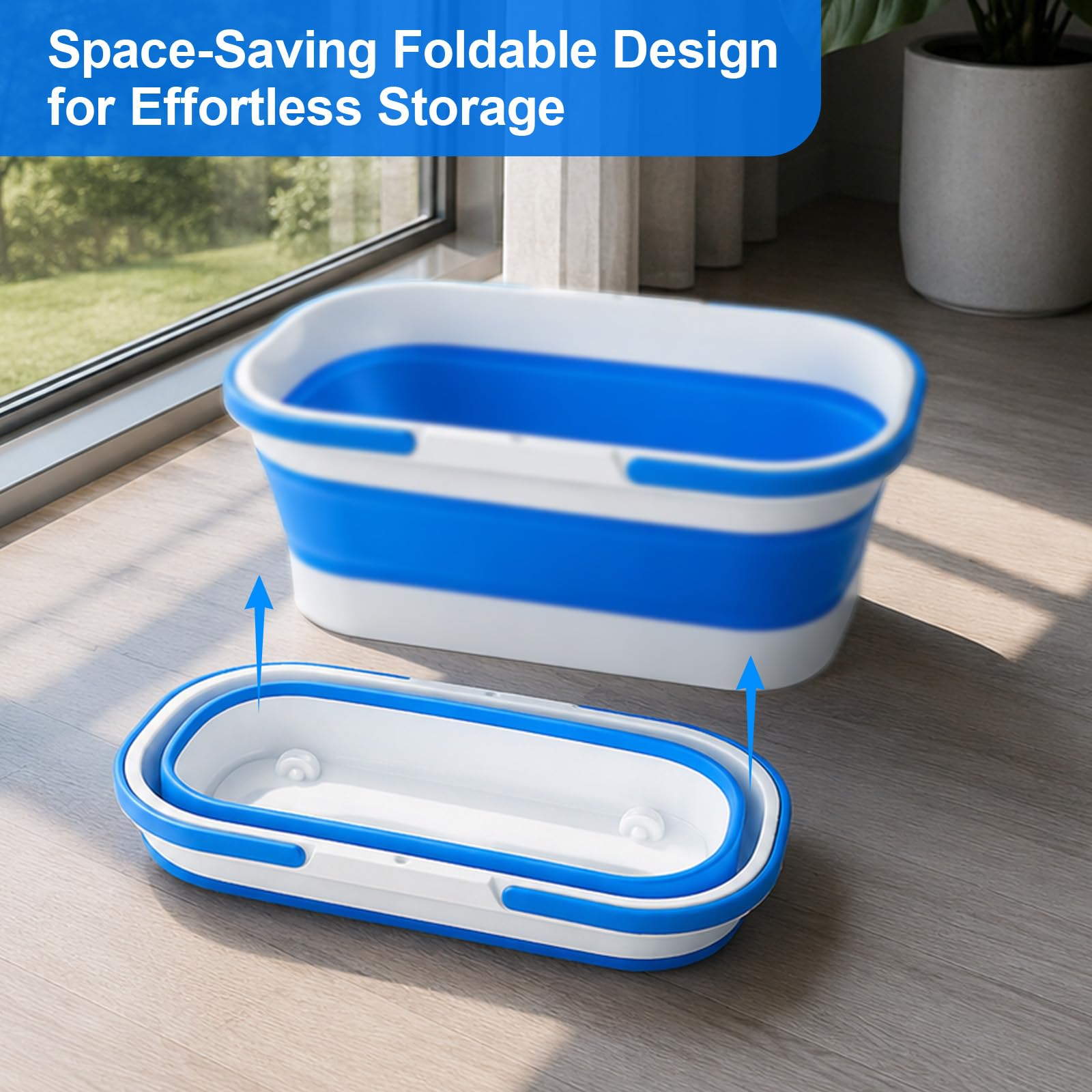 Window Cleaning Kit, Window Washing Kit with 3 Gallon Collapsible Bucket, 14-Inch Squeegee &