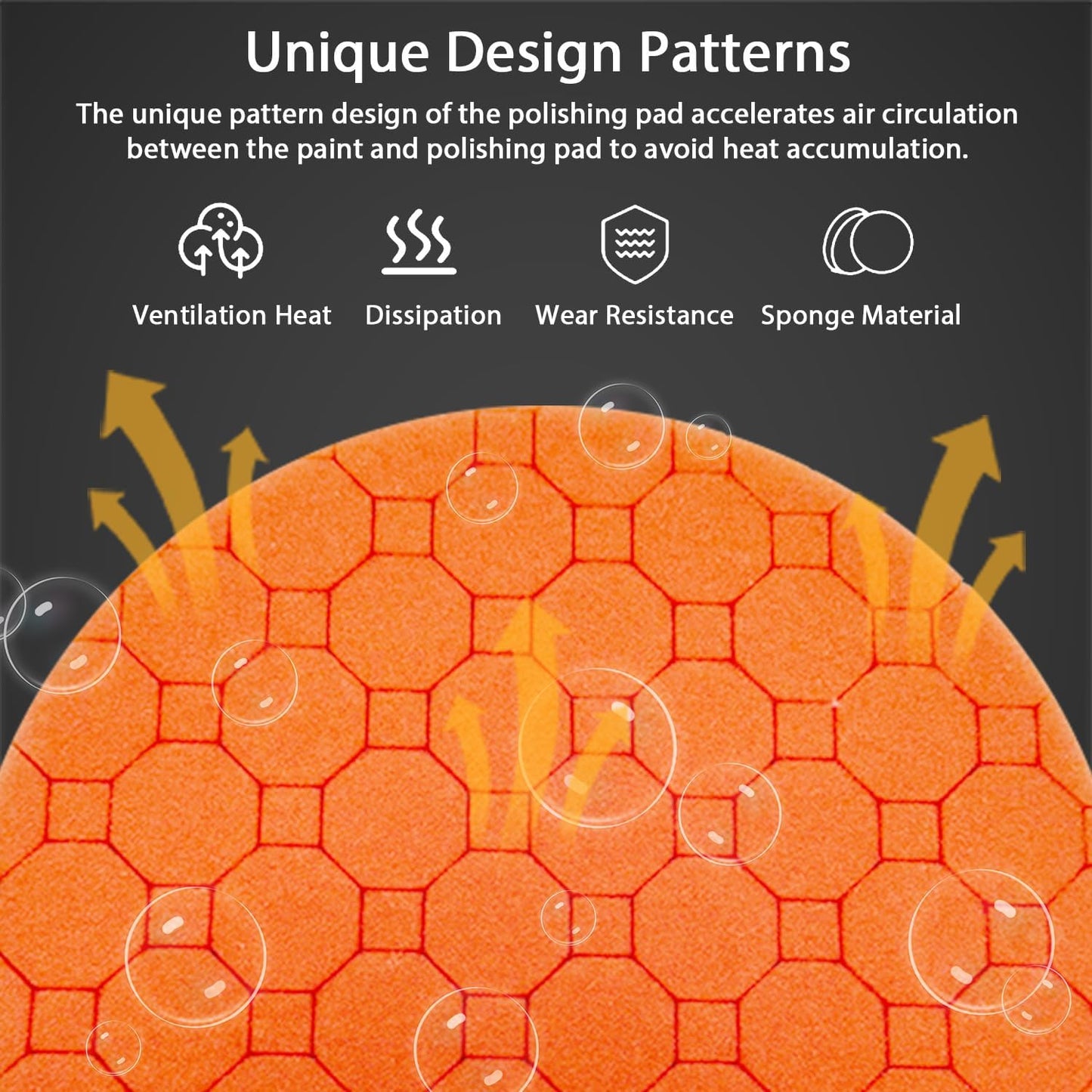 Buffing Polishing Pads, 5Pack 7 Inch Face for 6.7 Inch Backing Plate Compound Buffing Sponge Pads Cutting Polishing Pad Kit for Car Buffer Polisher, Polishing and Waxing