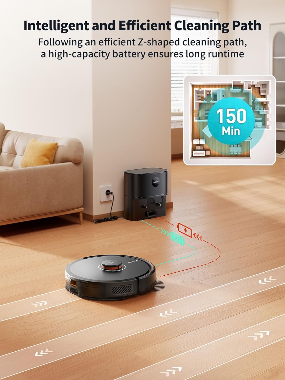 Robot Vacuum and Mop, Self-Emptying Robot Vacuum Cleaner with 5000Pa Suction, Laser Navigator with Smart Mapping Robotic Vacuums, 150Mins Runtime,Schedule,App Alexa Control for Carpet/Pet Hair,Q10 pro