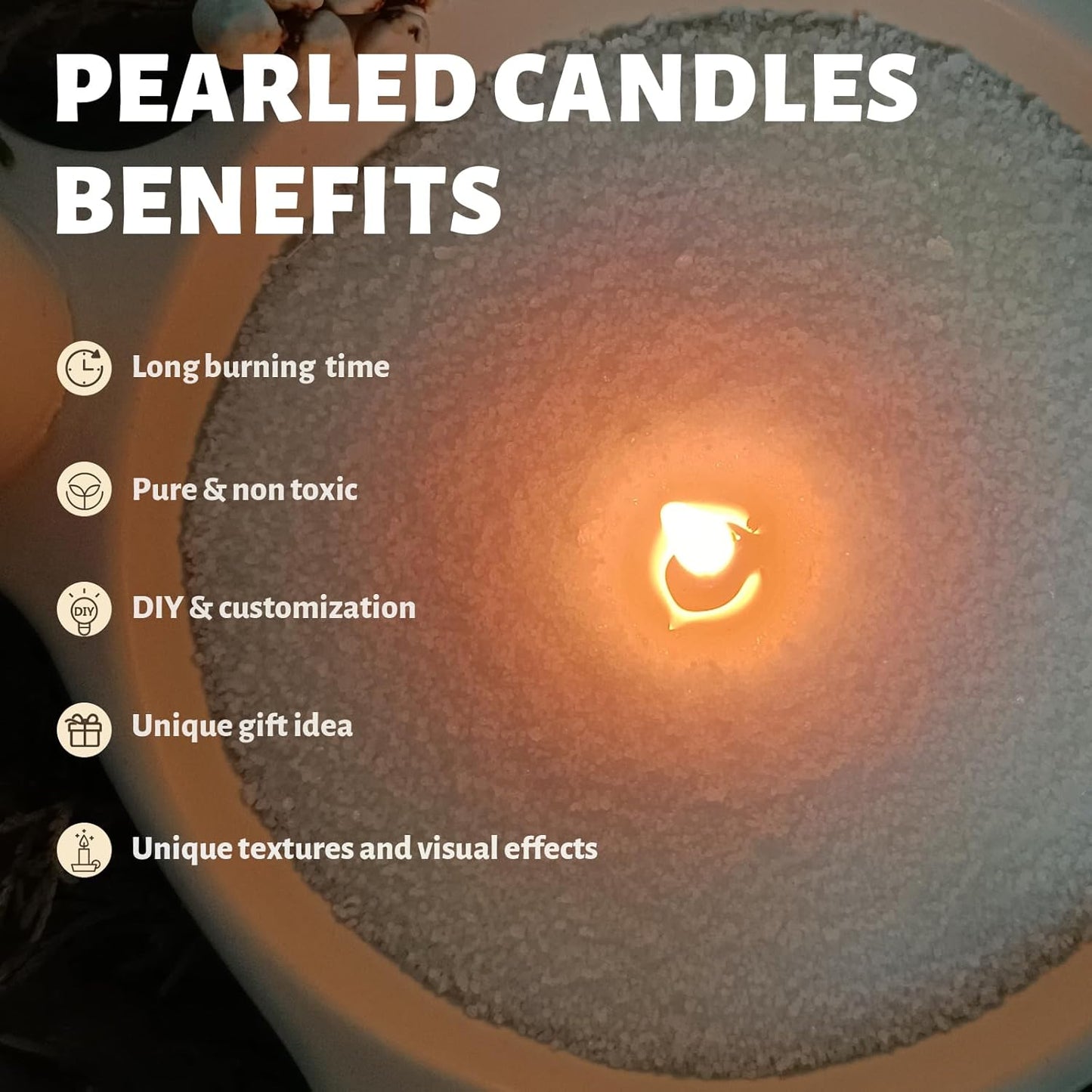 Unscented Light Green Pearled Candle 18oz Luxury Sand Candle Granulated Wax - 30 Cotton Wicks – Wax for Candle Making Decorative Candles Smooth and Clean Burning Lasts up to 120 Hours
