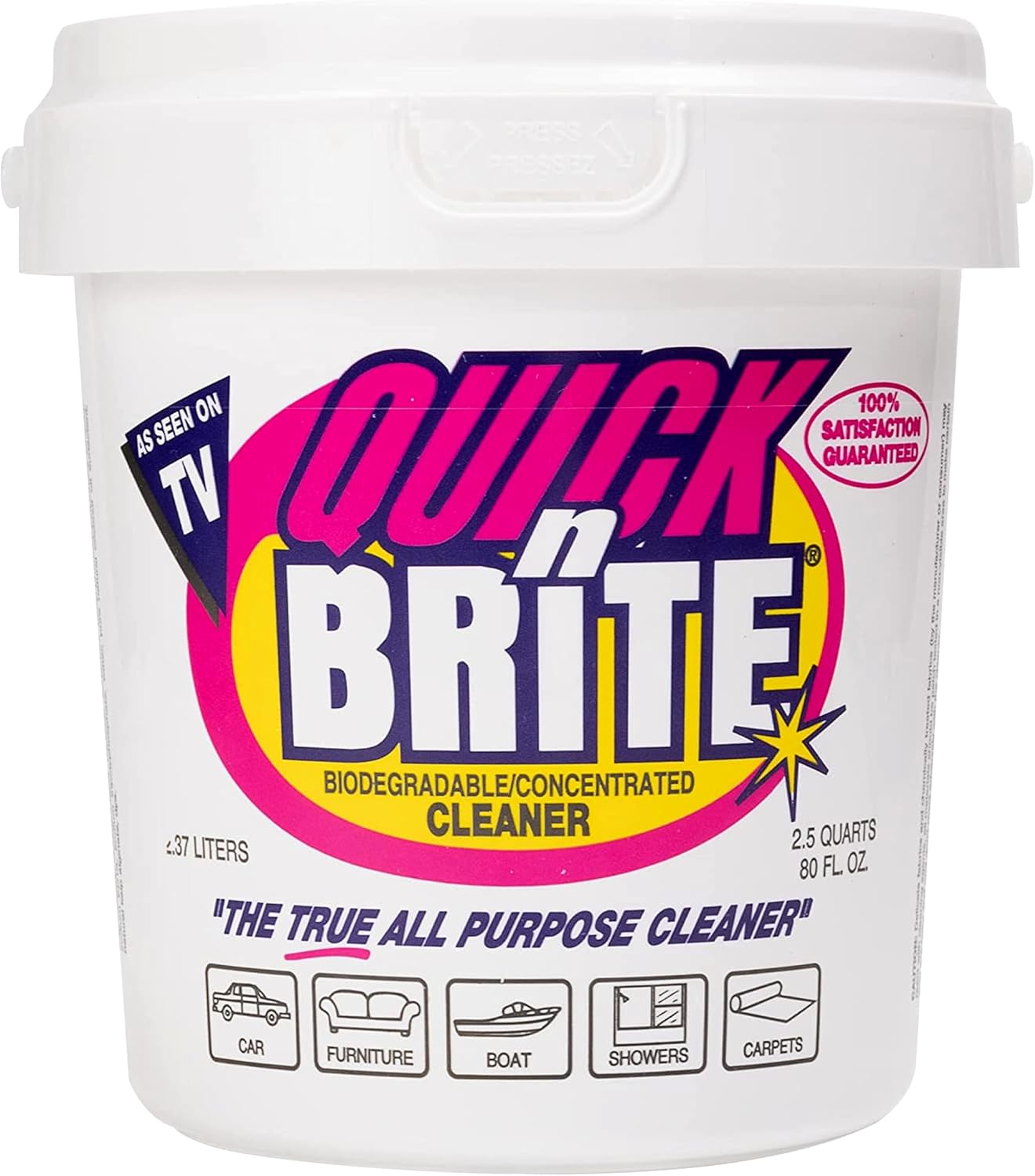 Quick 'n Brite All Purpose Cleaning Paste – Miracle Cleaner for Tough Stains, Biodegradable, Non-Toxic, Pet-Safe, Multi-Surface Stain Remover, Made in USA, 80 Oz