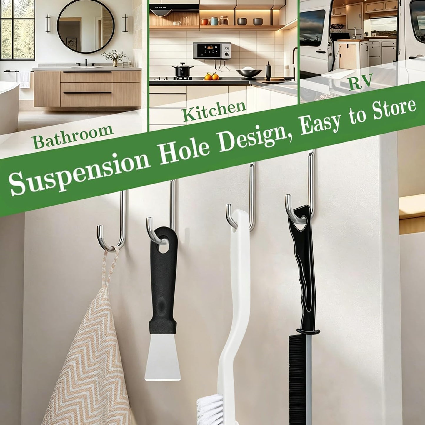 15pcs Crevice Cleaning Brush, Hard Bristle Scrub Brushes Tools, Multifunctional Grout Brush for