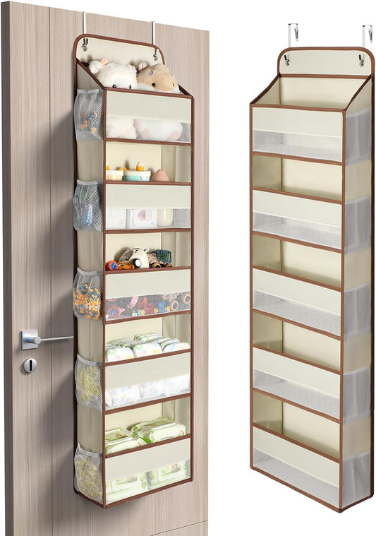 Yecaye 1 Pc 5 Tier Over the Door Organizer with 15 Pockets | 44lb Load Over the Door Storage | No