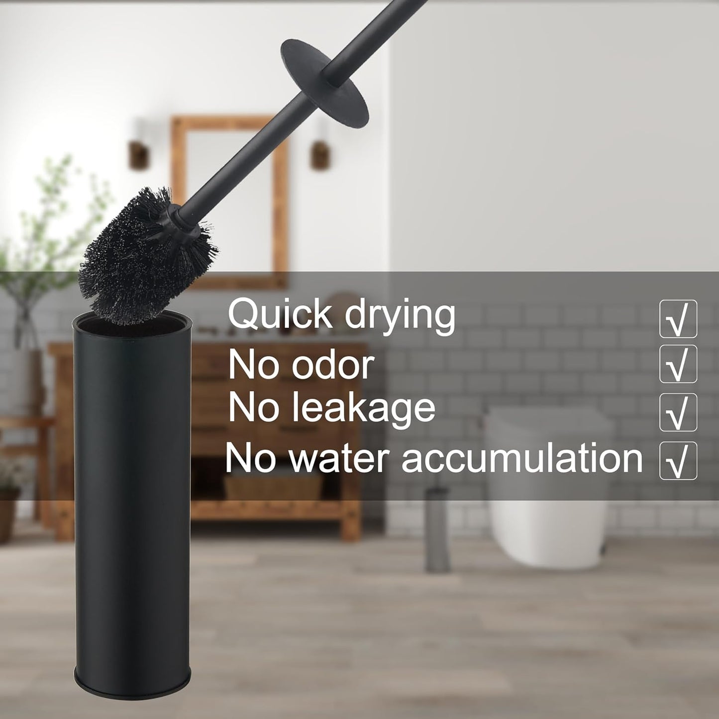 Toilet Brush and Holder Set Premium Material Toilet Bowl Cleaner Free Standing Toilet Bowl Brush and Holder