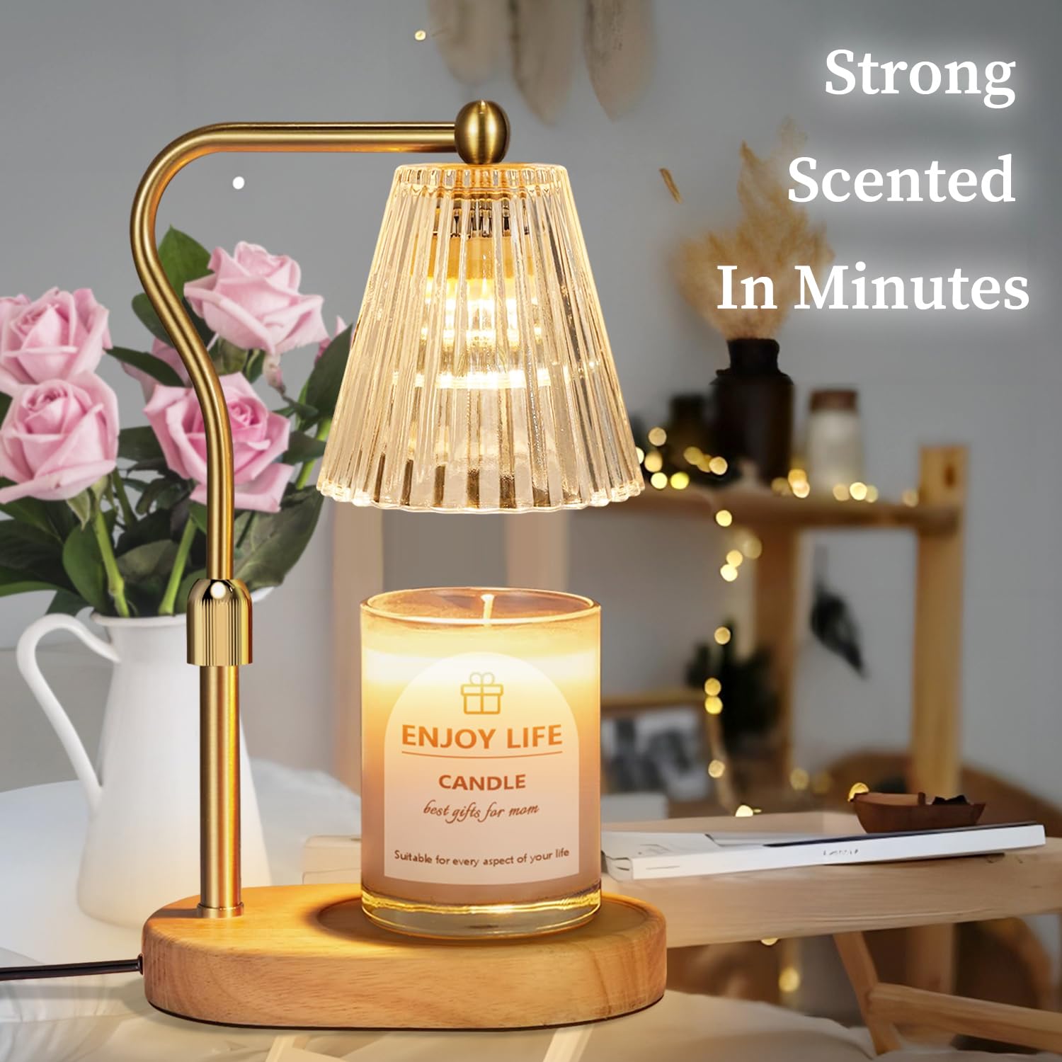 seenlast Candle Warmer Lamp with Timer Dimmer Adjustable Height for New Home Bedroom,Mothers Day