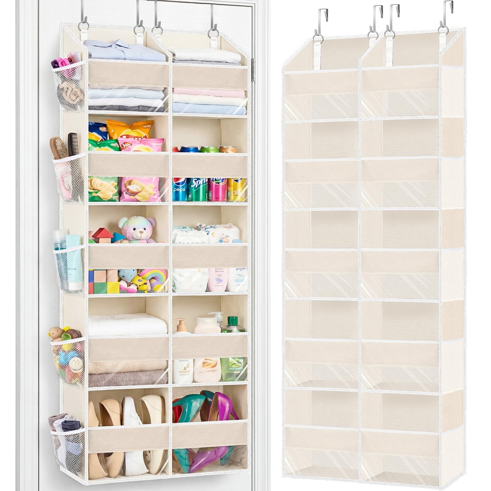 Ofiray-home Over the Door Organizer 5 Tiers,Extra Large Behind Door Storage of 10 Compartments,80