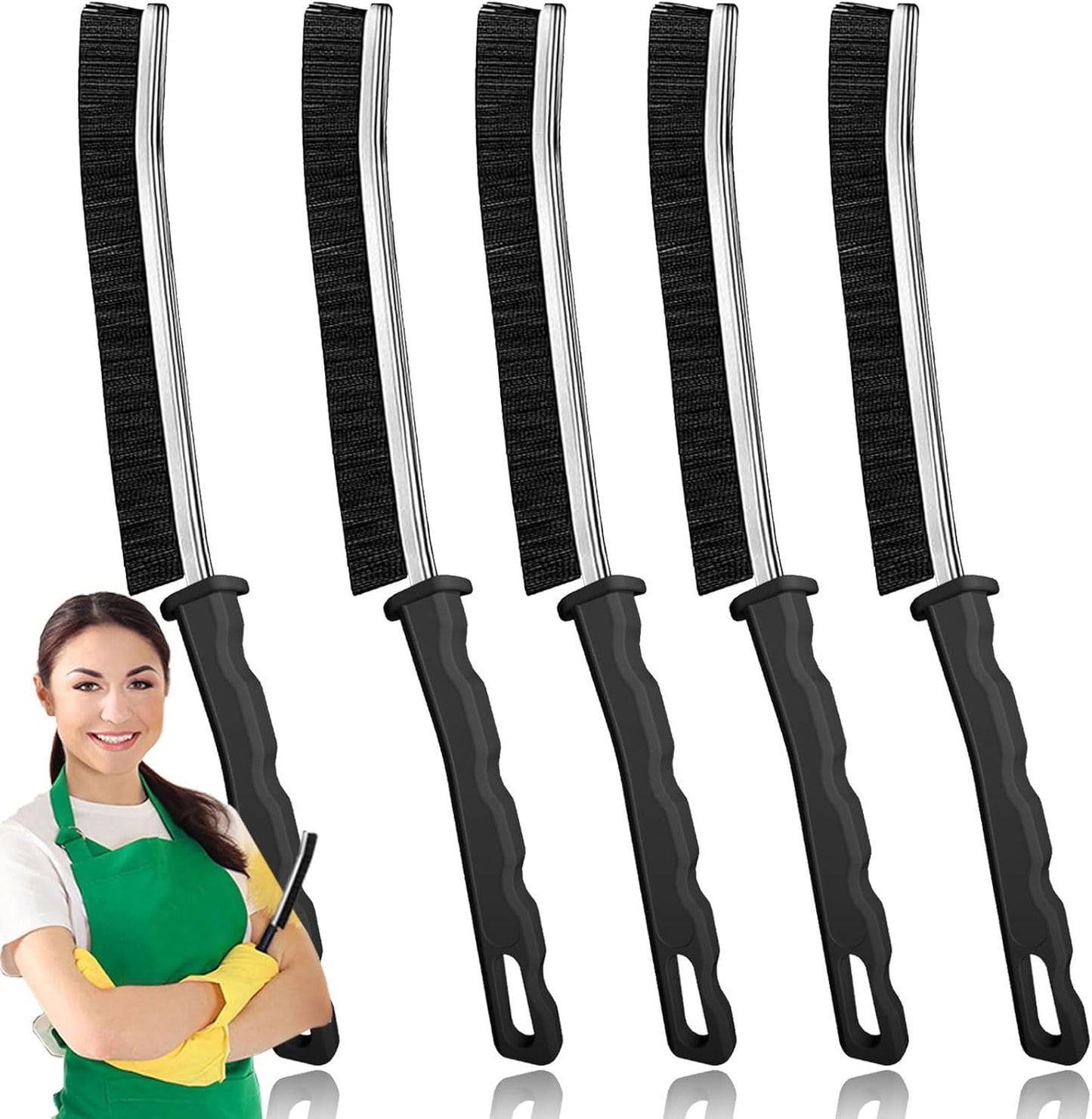 Crevice Cleaning Brush, Bathroom Gap Cleaning Brush, Hard Bristle Brush for Cleaning, Multifunctional Gap Brush, for Blind, Baseboard, Fan, Window or Sliding Door Track (5pcs)