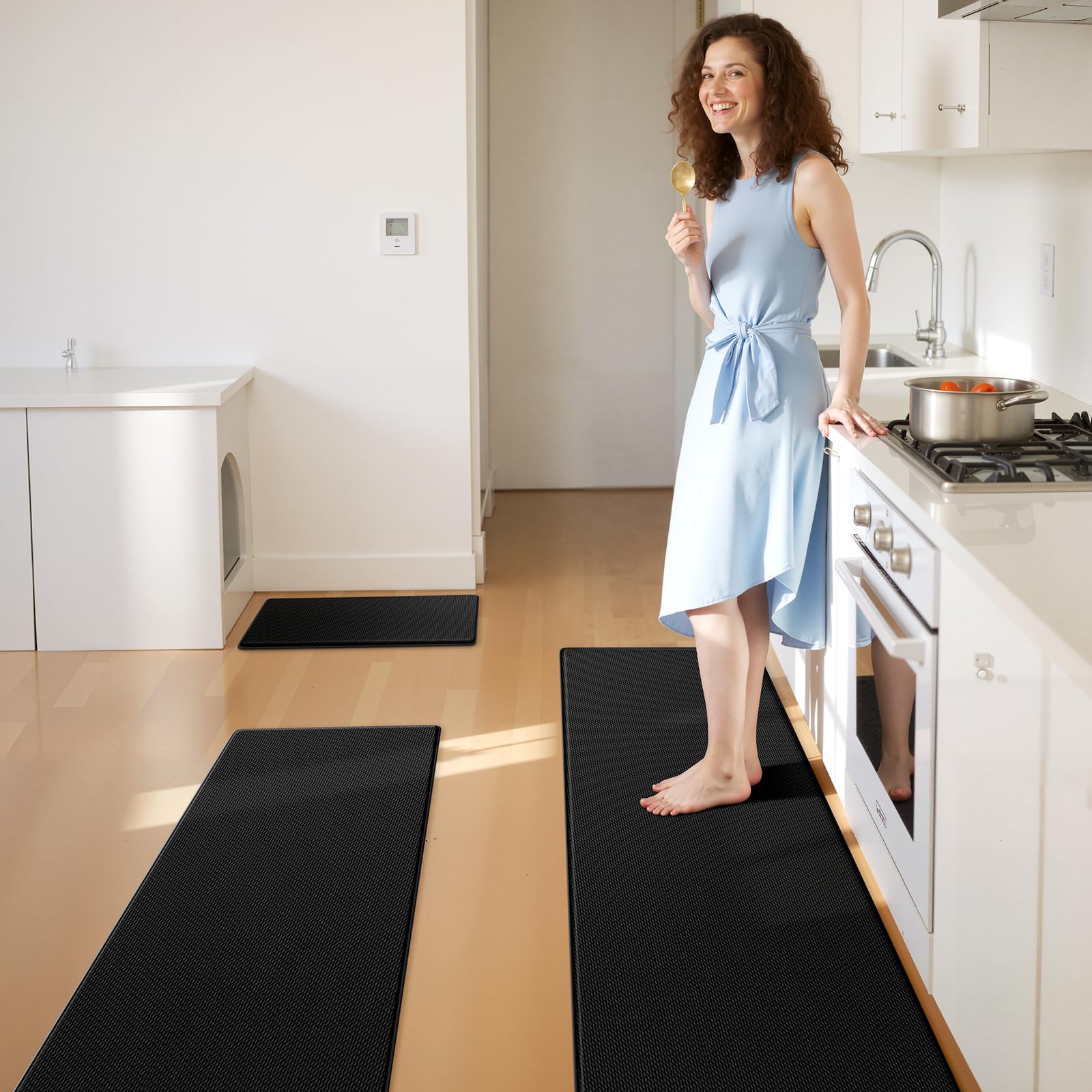 KitchenClouds Kitchen Mats for Floor,3PCS Cushioned Soft Kitchen Rugs
