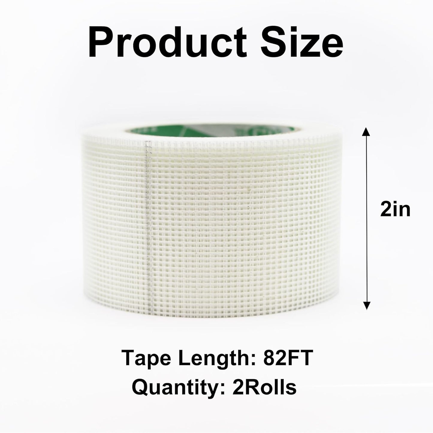 2 Rolls Drywall Repair Joint Tape, 2 Inch x 164FT, Self-Adhesive Drywall Mesh Patch for Crack Repair (2)