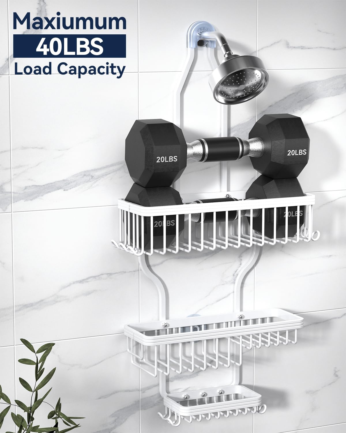 YASONIC Never Rust Shower Caddy Hanging, Aluminum Shower Racks for Inside Shower, 3-Tier Shower