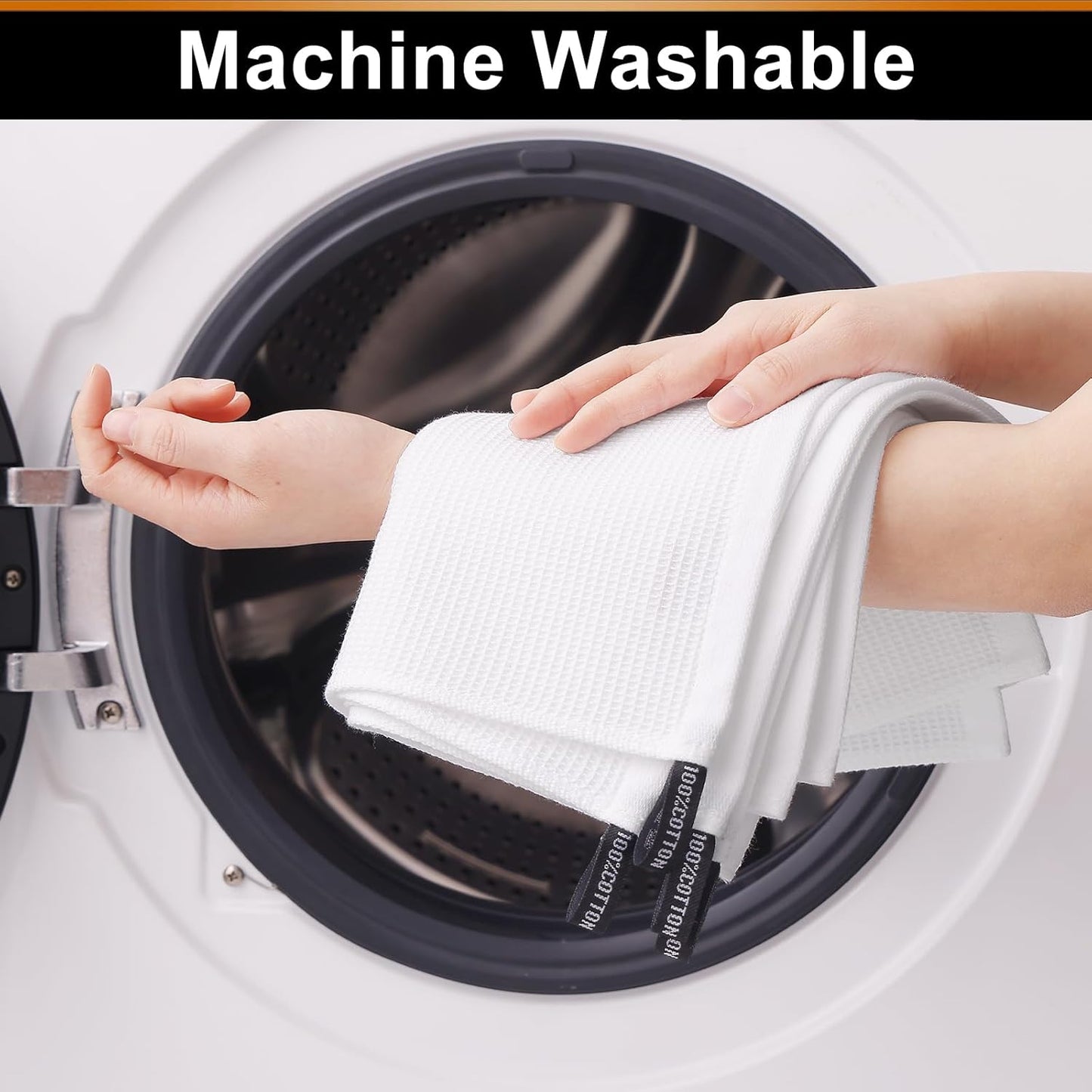 Homaxy 100% Cotton Waffle Weave Dish Cloths - 6 Pack Soft and Absorbent Dish Towels - 12 x 12 Inches Quick Dry Dish Rags - White