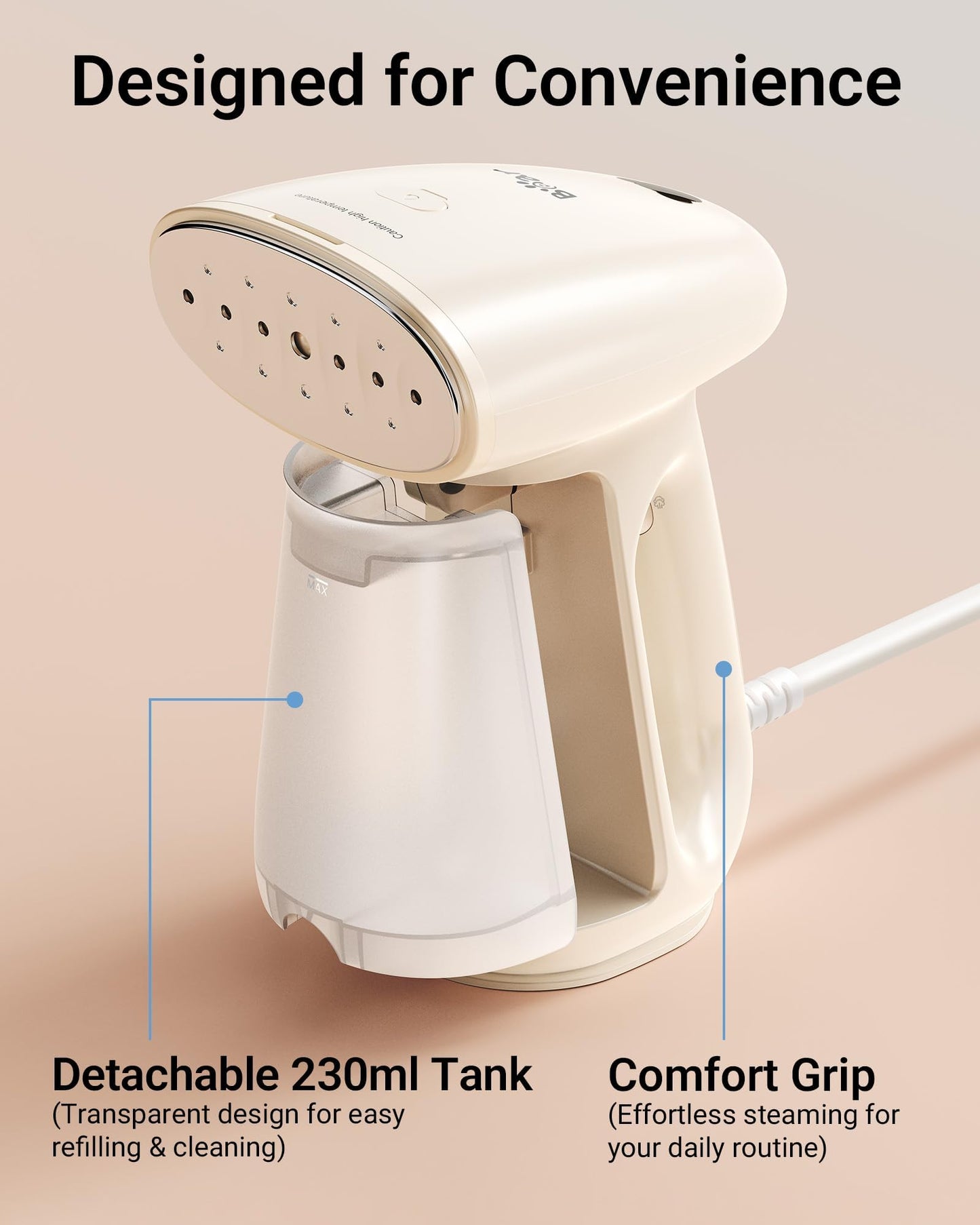 Bear Steamer for Clothes, 1300W 25s Heat-Up Clothes Steamer with 230ml Tank