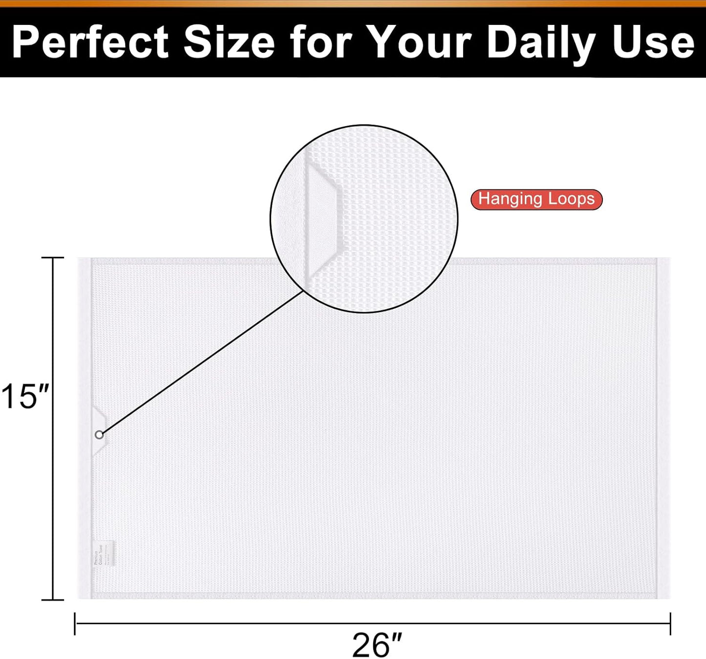 Homaxy 100% Cotton Waffle Weave Kitchen Towels - 4 Pack Soft and Absorbent Dish Towels - 16 x 26 Inches Quick Dry Hand Towels - White