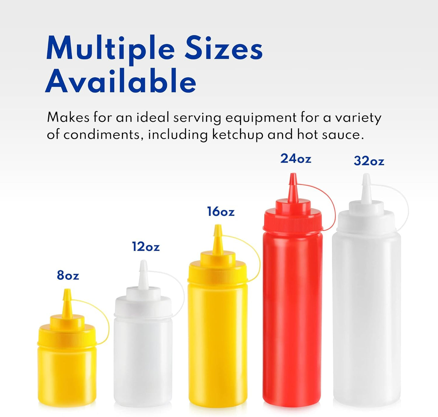 New Star Foodservice 26283 Squeeze Bottles, Plastic, 8 oz, Red, Pack of 6