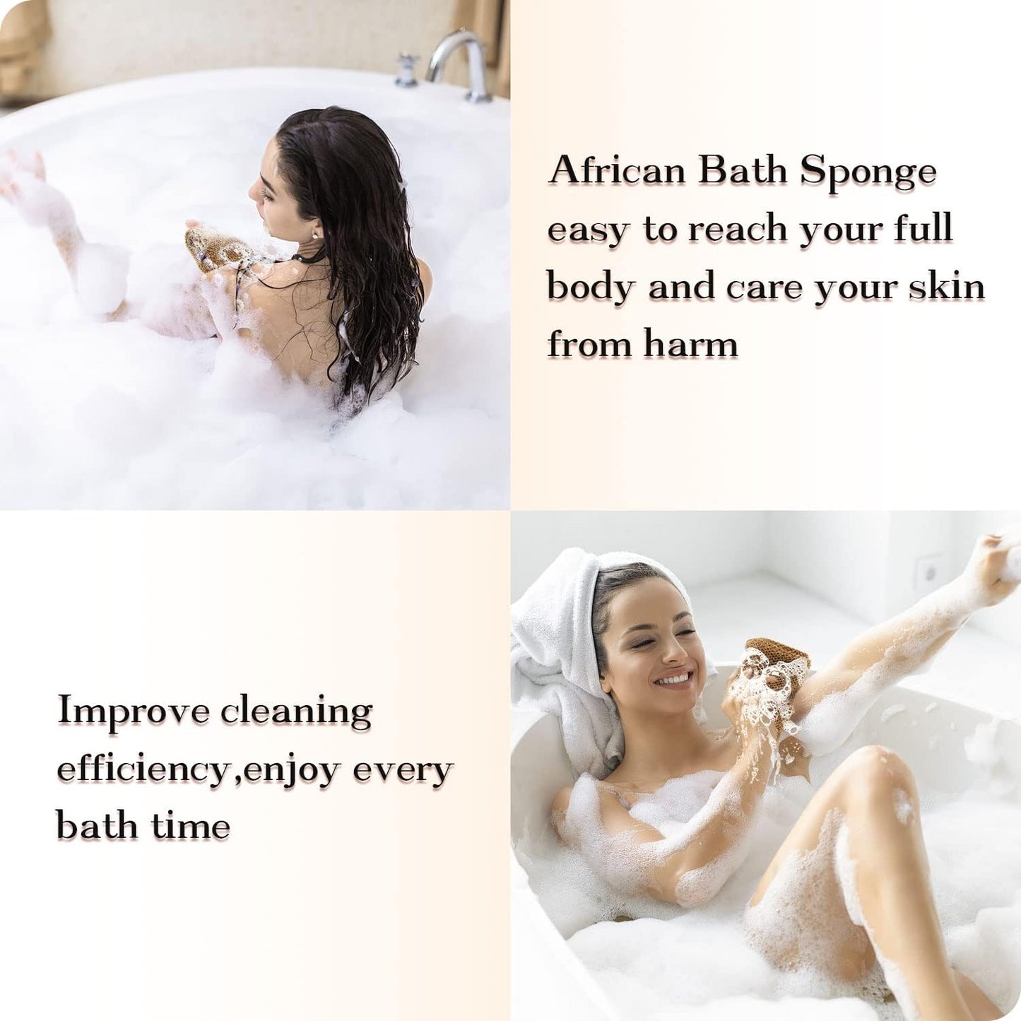 5 Pieces African Net Sponge with Handles Long African Exfoliating Net Washcloth Bath Sponge Net Cloth Wash Net Body Back Scrubber for Shower Loofah