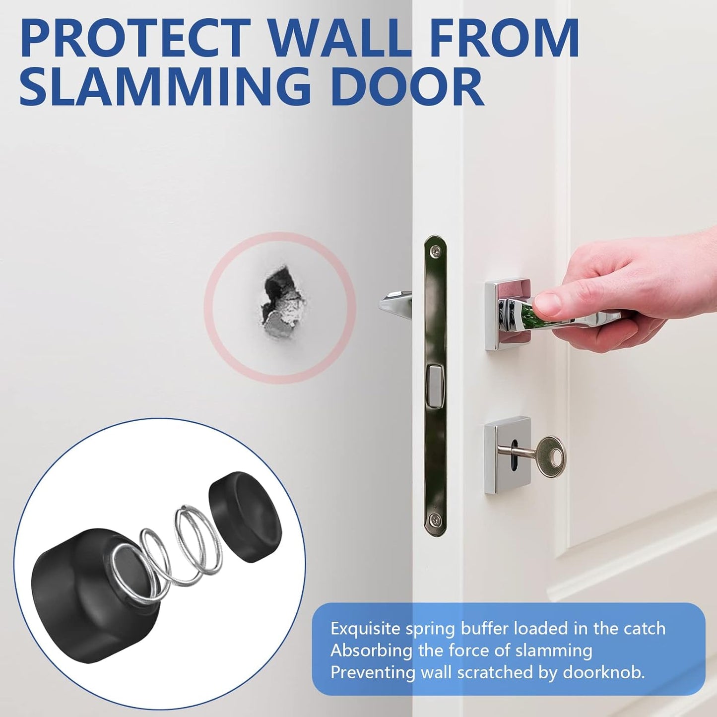 Magnetic Door Stop Stainless Steel，Door Stopper, Heavy Duty for Various Door Types, Keep Your Door Open, Wall Mount Door Holder/Catch