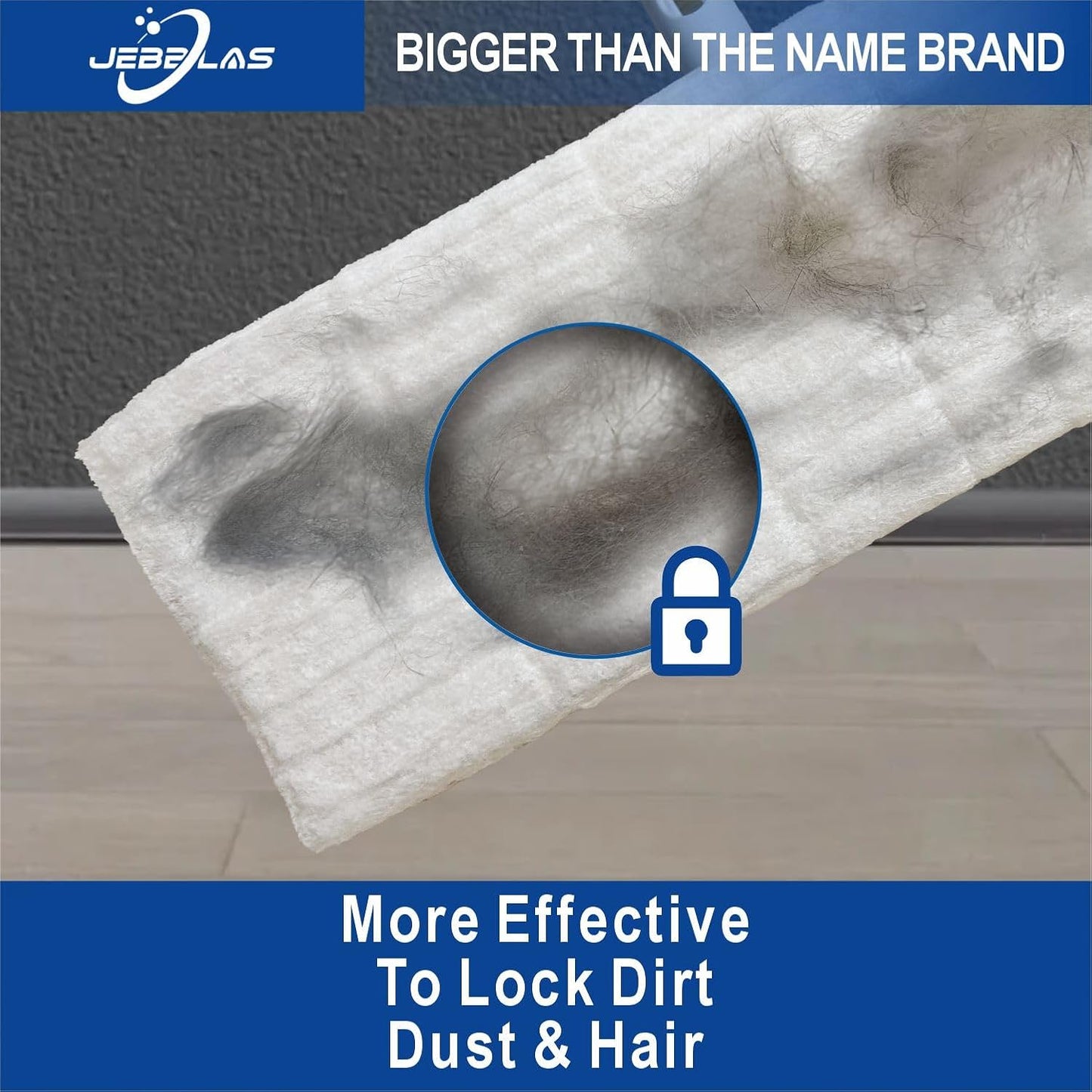 JEBBLAS Disposable Mop Cloth Dry Sweeping Pad for Floor Mop Sweeping Cloths Multi Surface Refills, 120 Pcs/Pack