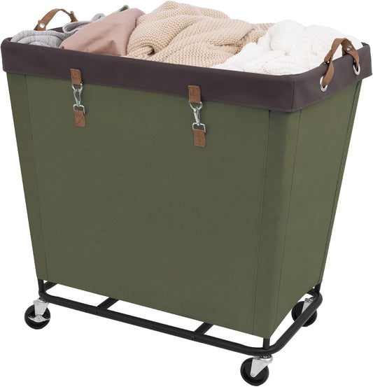 StorageWorks 320L Laundry Basket with Wheels, Extra Large Rolling Hampers for Clothing Organizer, Dirty Clothes Basket for Hote, Home, Closet, Dorm, Green