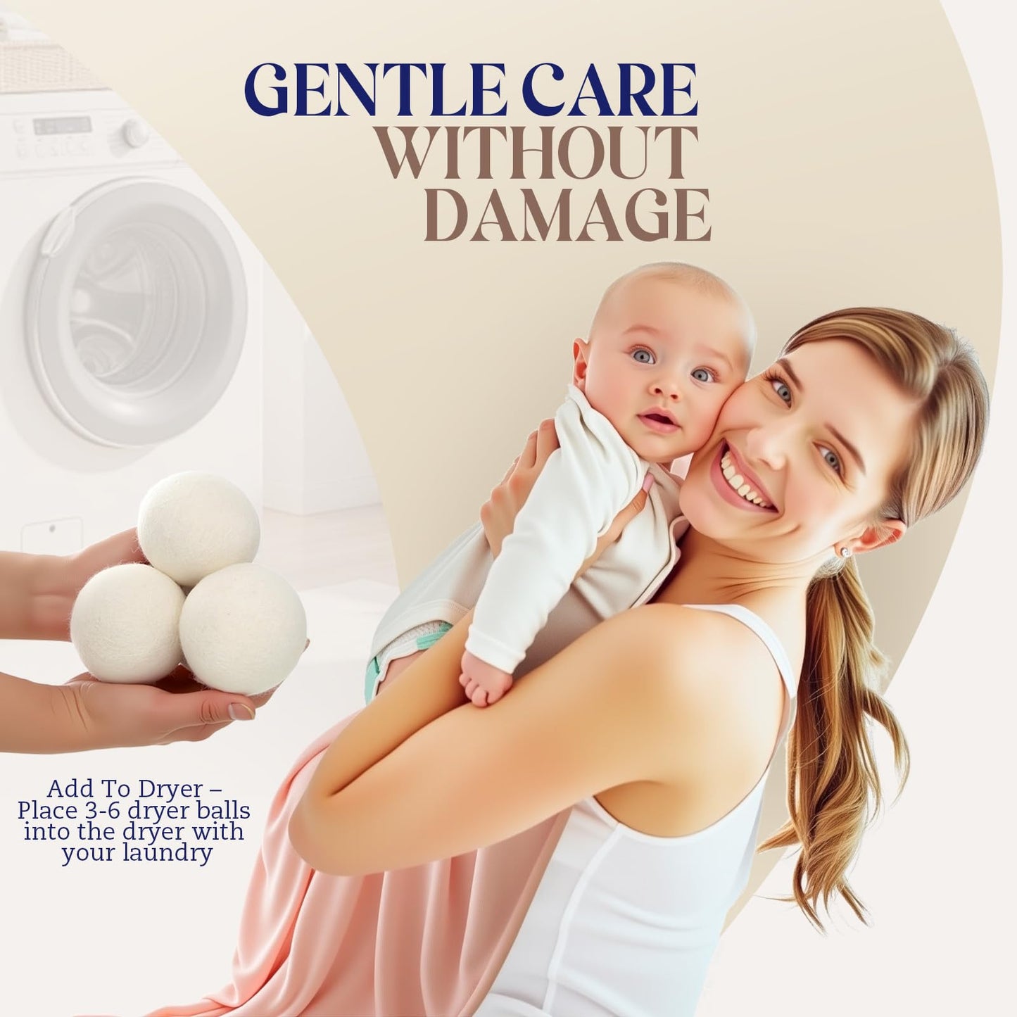 Wool Dryer Balls, New Zealand Dryer Balls Laundry Reusable Reduce Static Cling, Dryer Ball to